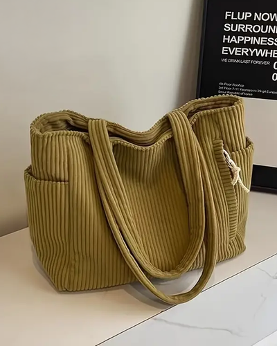Sofie | Tasche mit Rippstrick und Kordelzugdetail