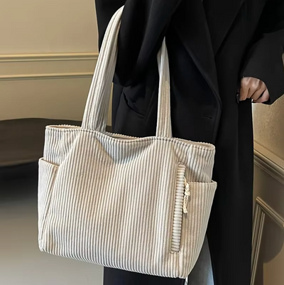 Sofie | Tasche mit Rippstrick und Kordelzugdetail