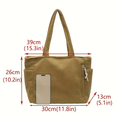 Sofie | Tasche mit Rippstrick und Kordelzugdetail